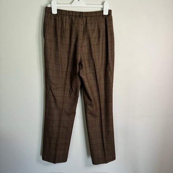 Pendleton Women's 100% Virgin Wool Brown Plaid Pant Suit Size 8/10 - Picture 7 of 8
